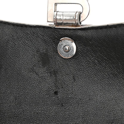 Balenciaga Metallic Calfskin Crocodile Embossed Hourglass Top Handle Bag XS Silver 15 of 27