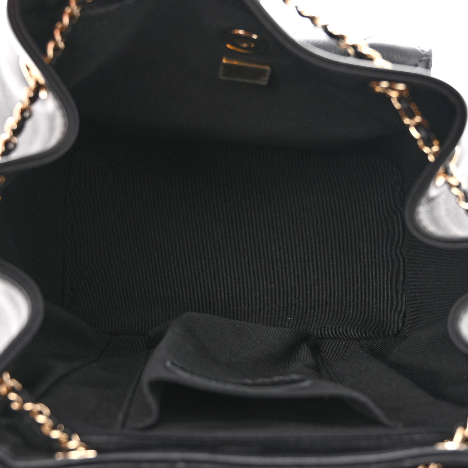 Chanel Lambskin Quilted Large Duma Drawstring Backpack Black 5 of 10
