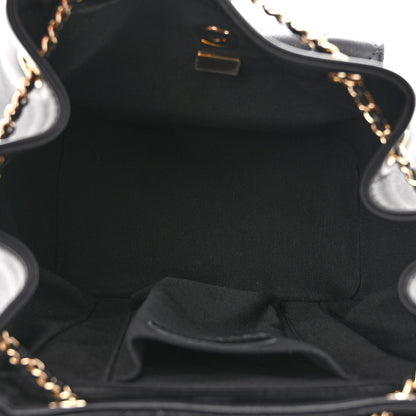 Chanel Lambskin Quilted Large Duma Drawstring Backpack Black 5 of 10