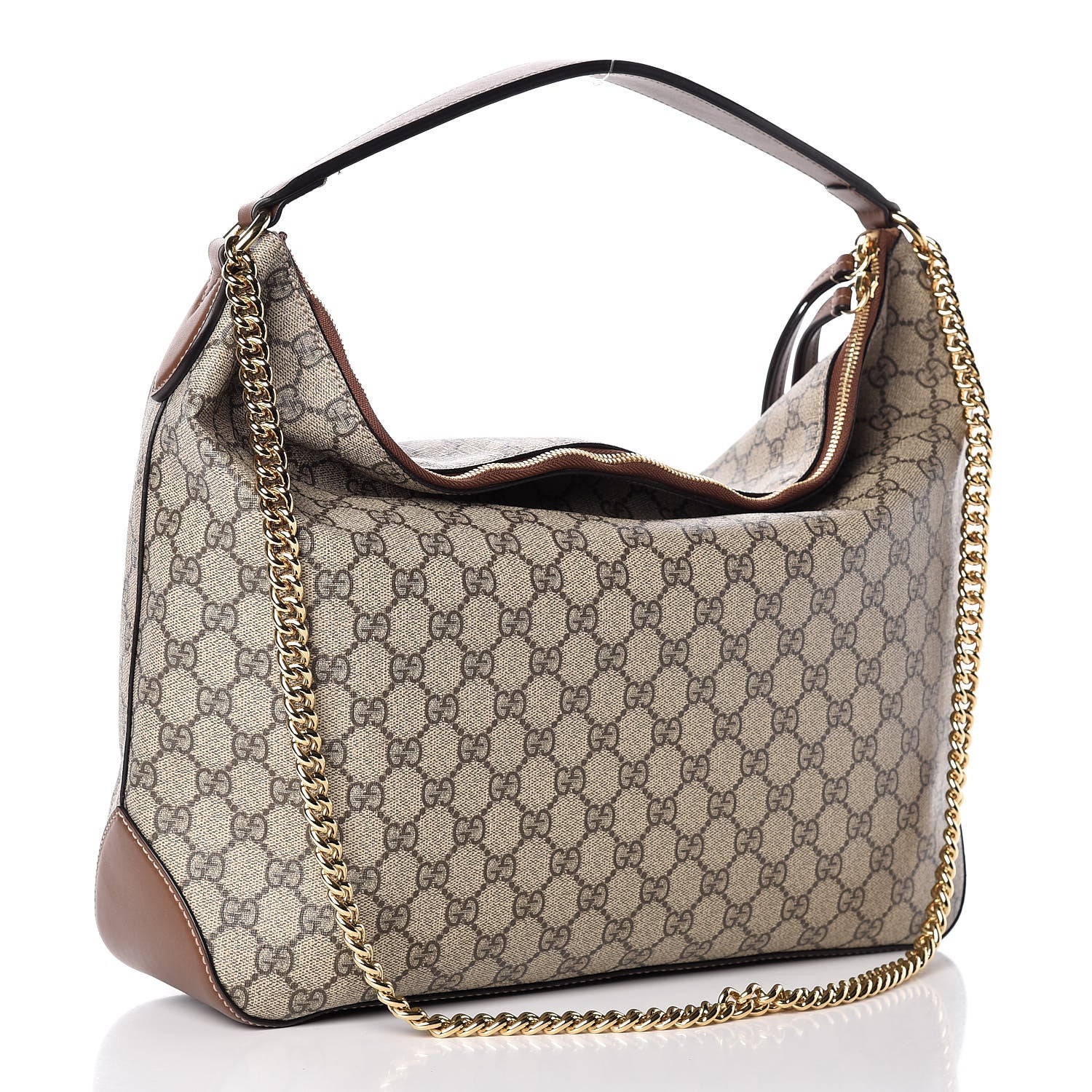 Gucci GG Supreme Monogram Large Linea A Hobo Light Brown 3 of 9