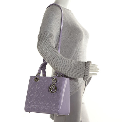 Christian Dior Patent Cannage Lady Dior Medium Lilac 2 of 9