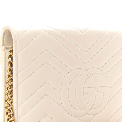 Gucci Calfskin Matelasse GG Marmont Chain Wallet Mystic White 11 of 11