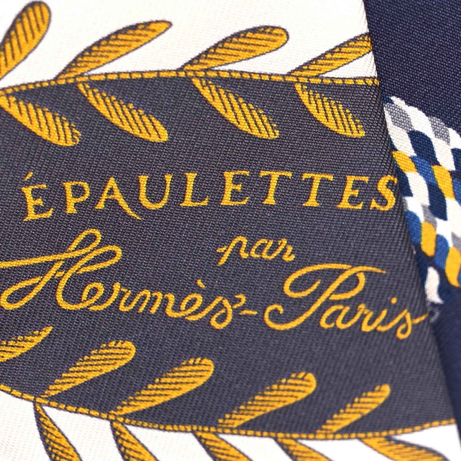Hermes Silk Epaulettes De Gala Twilly Marine Gold White 3 of 5