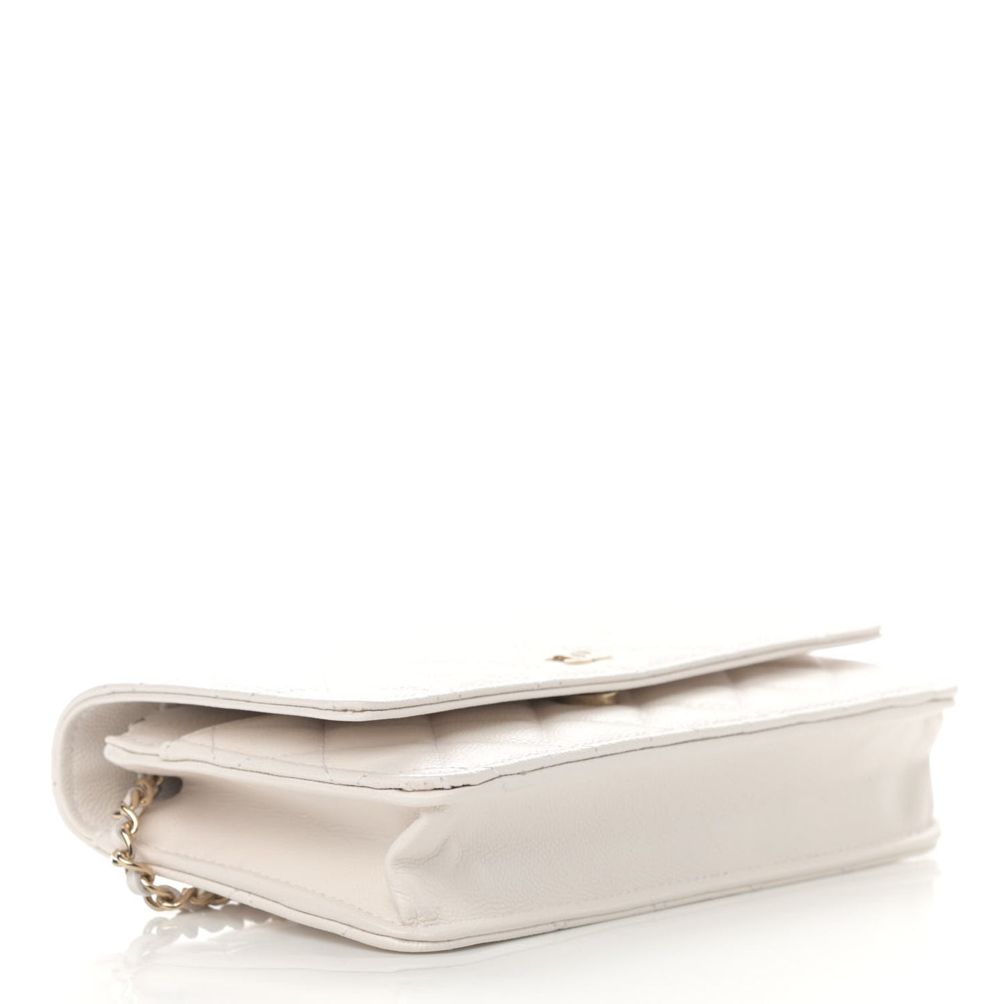 Caviar Quilted Wallet On Chain WOC White