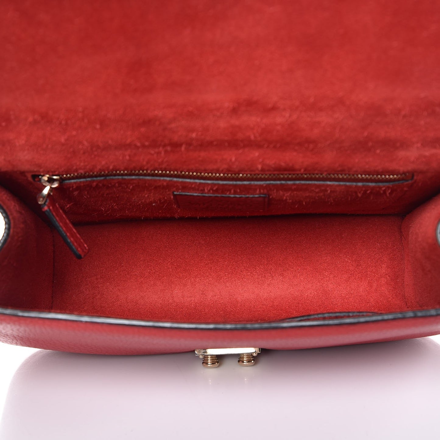 Pebbled Calfskin Medium Glam Lock Rockstud Flap Red