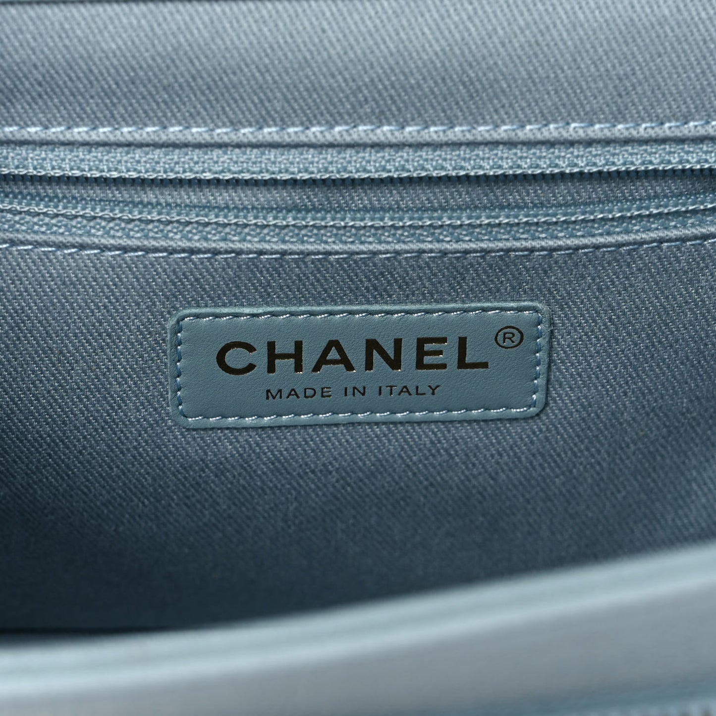 Caviar Quilted Small Business Affinity Flap Light Blue