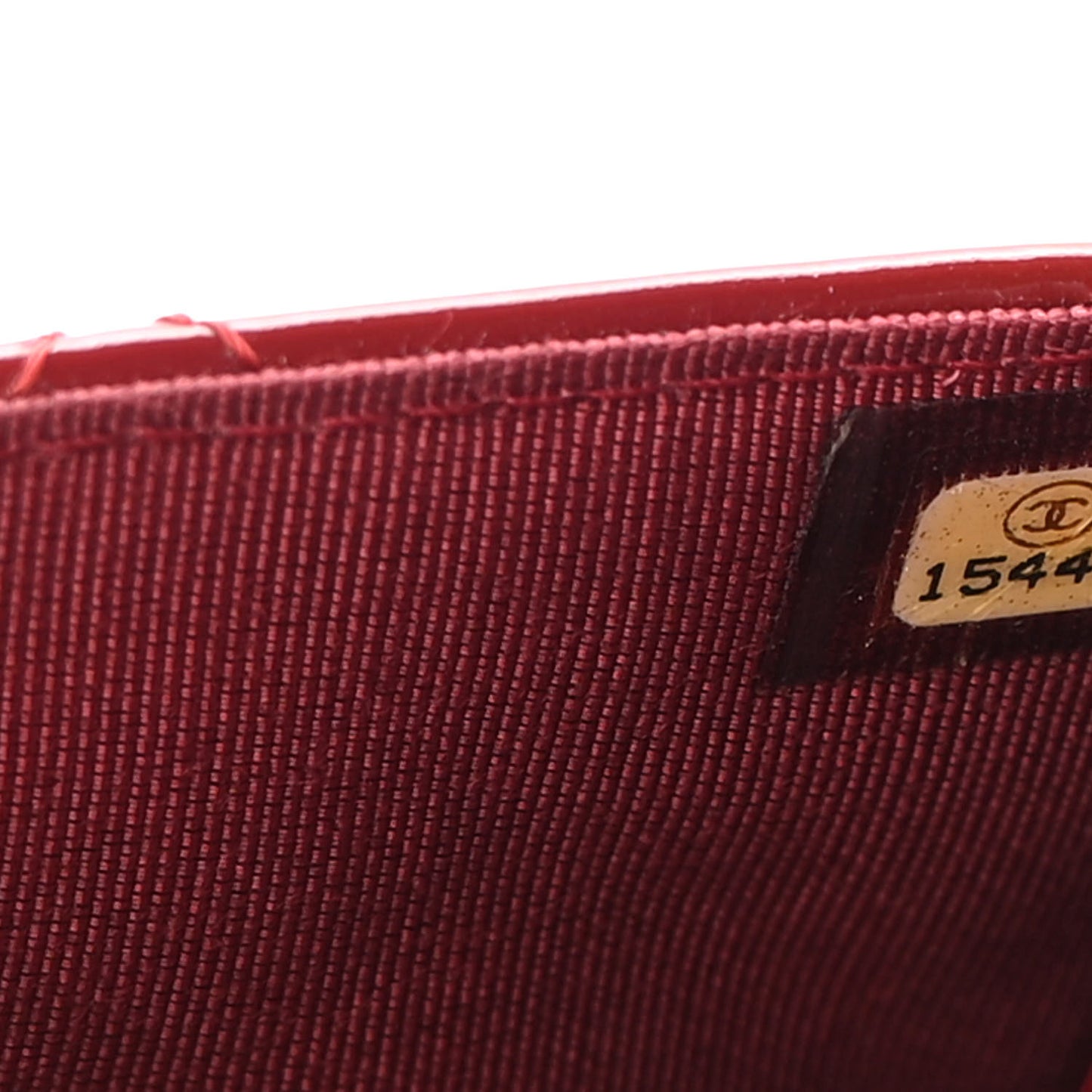Patent Quilted Wallet On Chain WOC Red