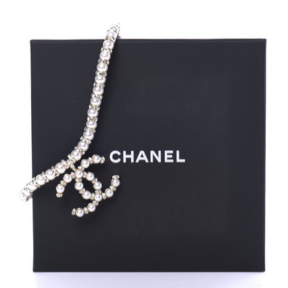 Chanel Pearl Crystal CC Short Necklace Gold 8 of 8
