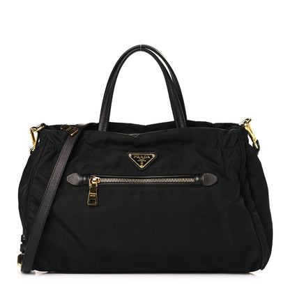 Prada Tessuto Nylon Saffiano Shopping Tote Black 1 of 9