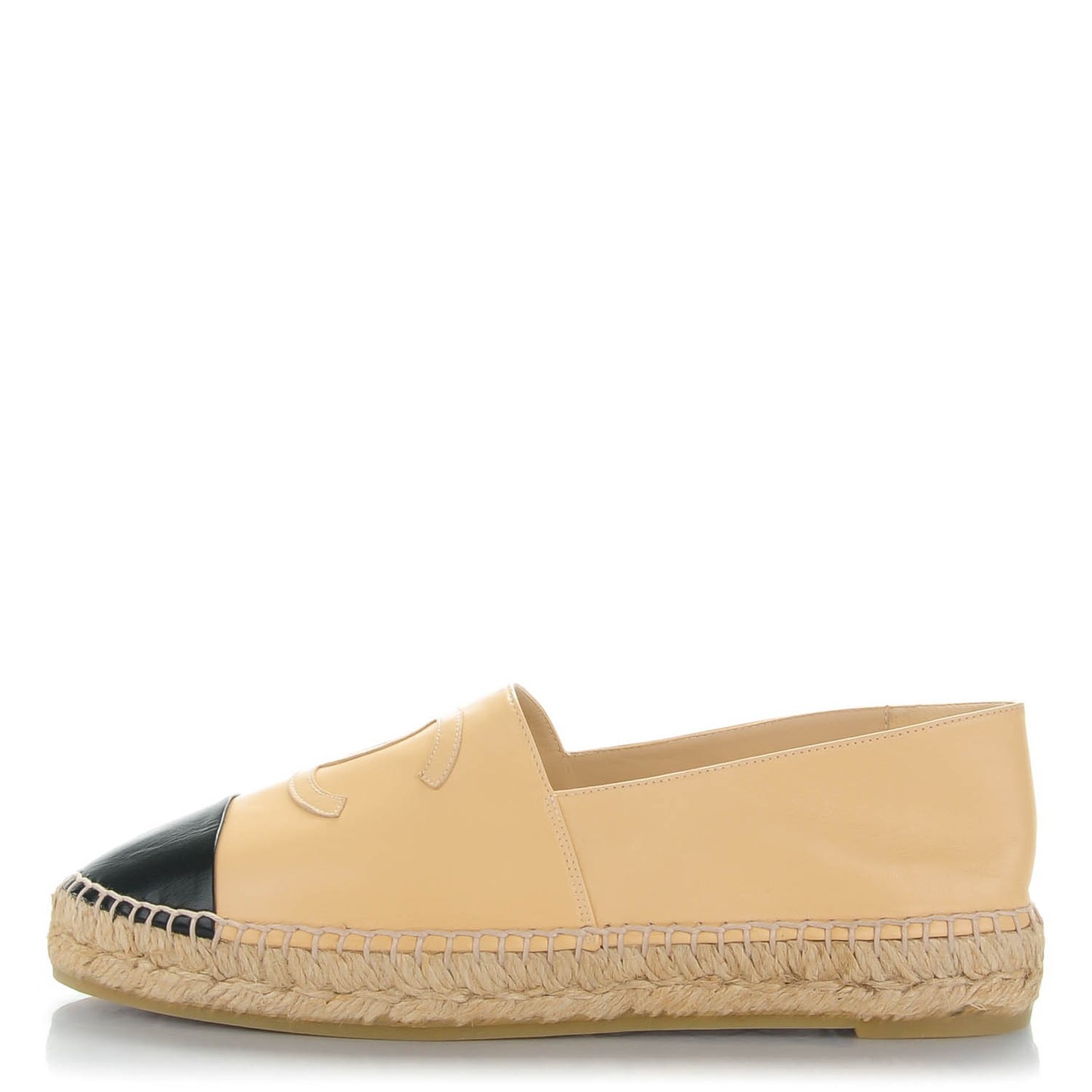 Lambskin CC Espadrilles 39 Beige Black