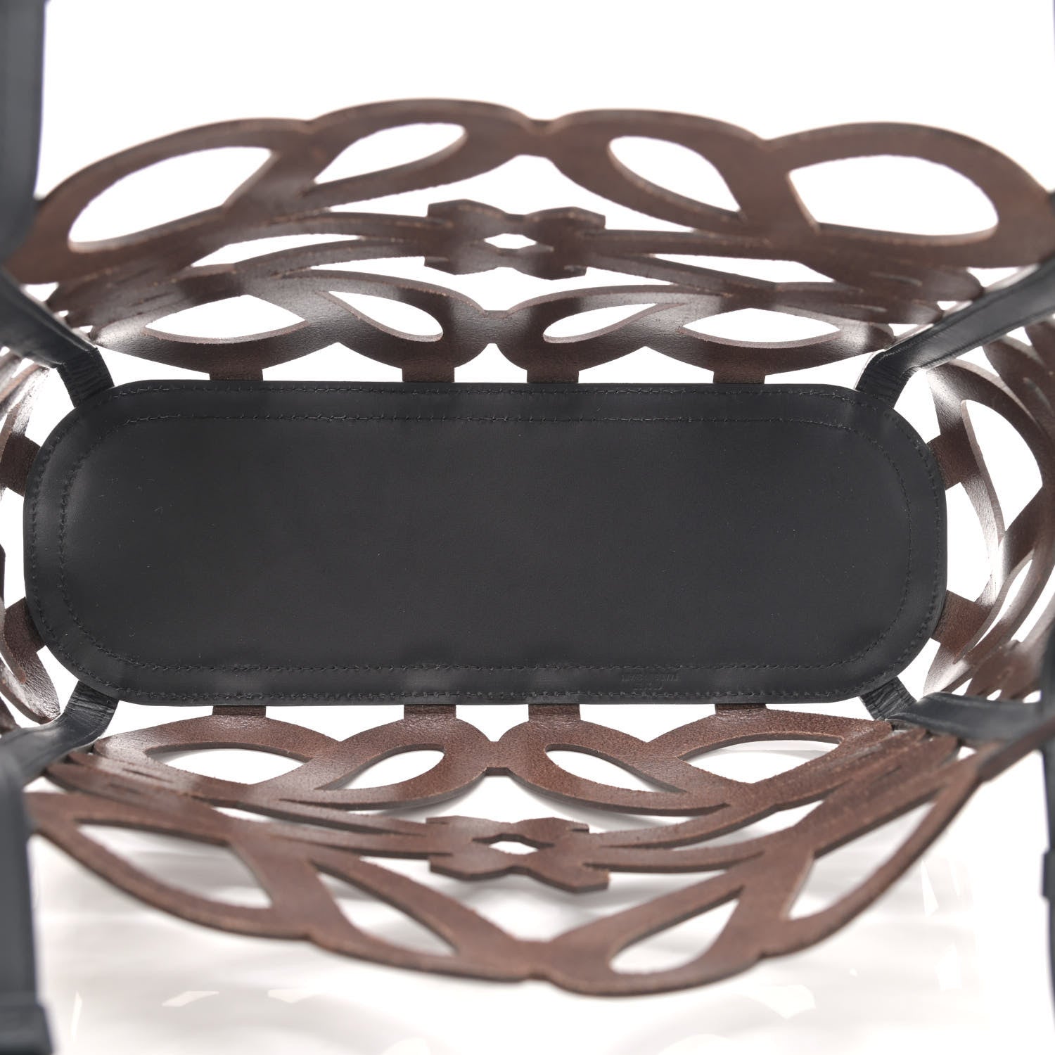 Loewe Smooth Calfskin Small Anagram Cutout Tote Brown Black 7 of 14