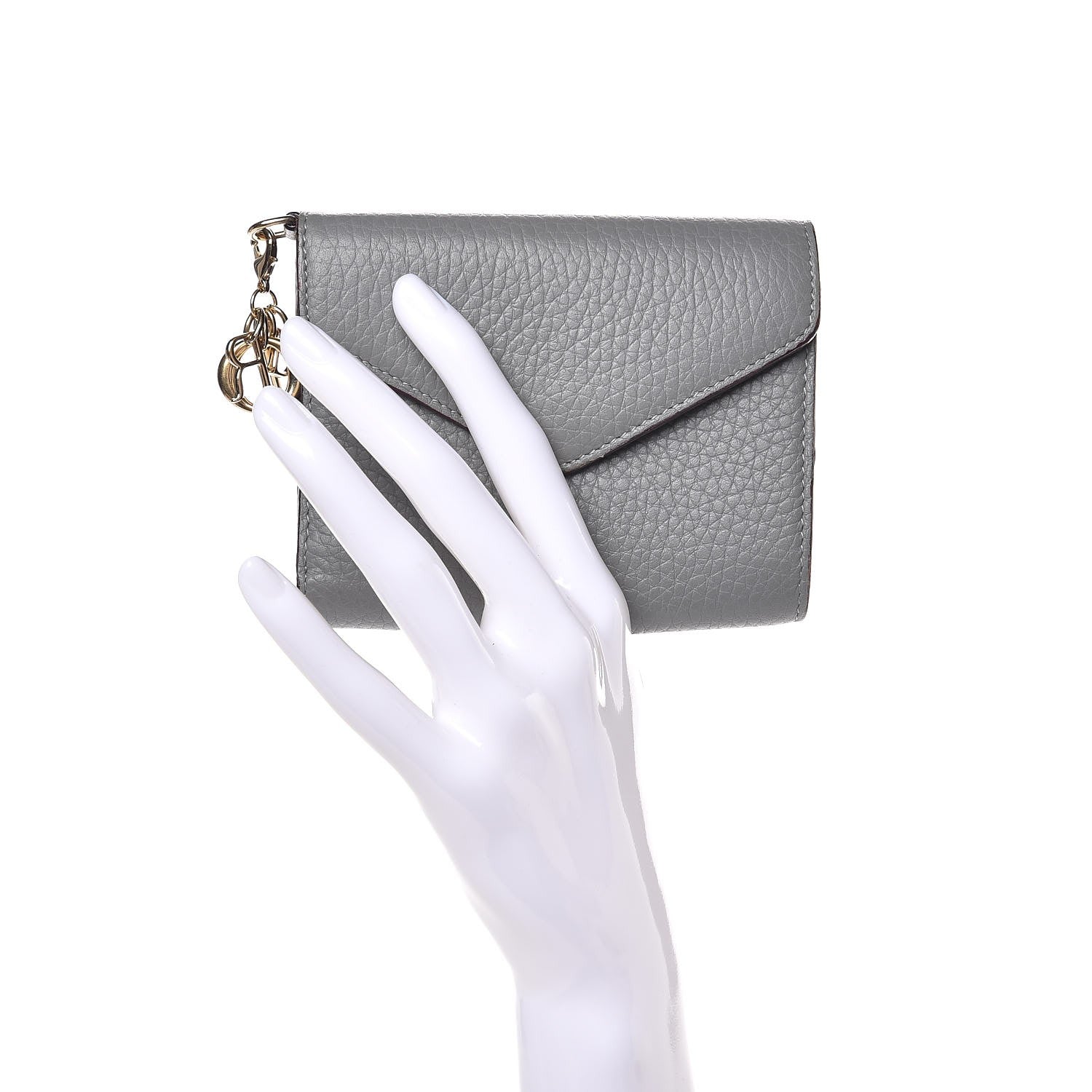 Christian Dior Bullcalf Diorissimo Medium Envelope Wallet Gris 2 of 8
