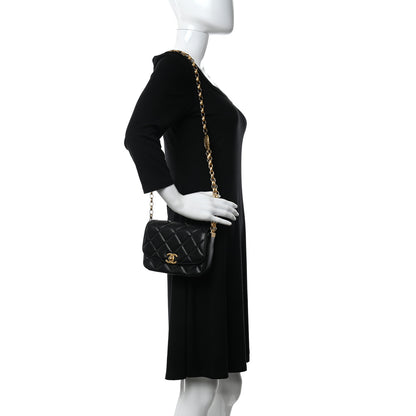 Chanel Lambskin Quilted Small CC Coin Flap Bag Black 2 of 10