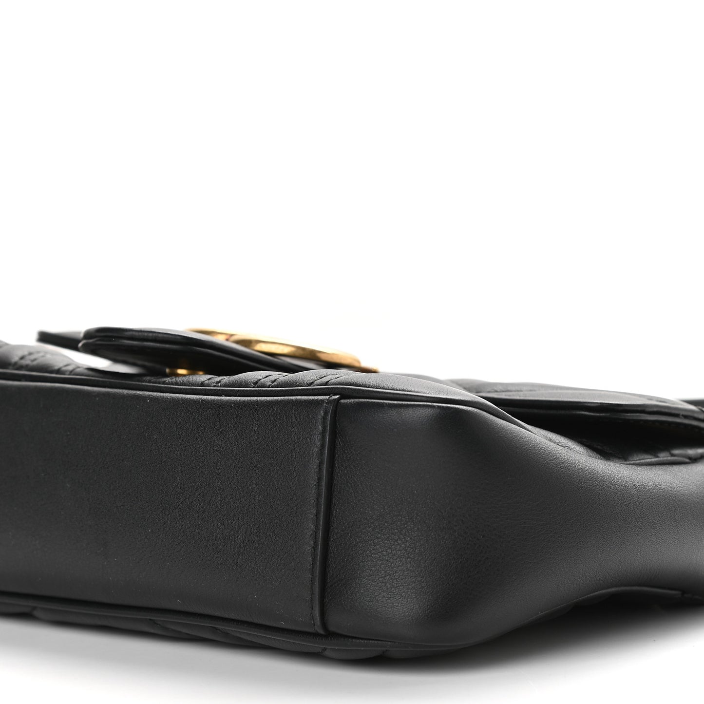 Calfskin Matelasse Mini GG Marmont Shoulder Bag Black