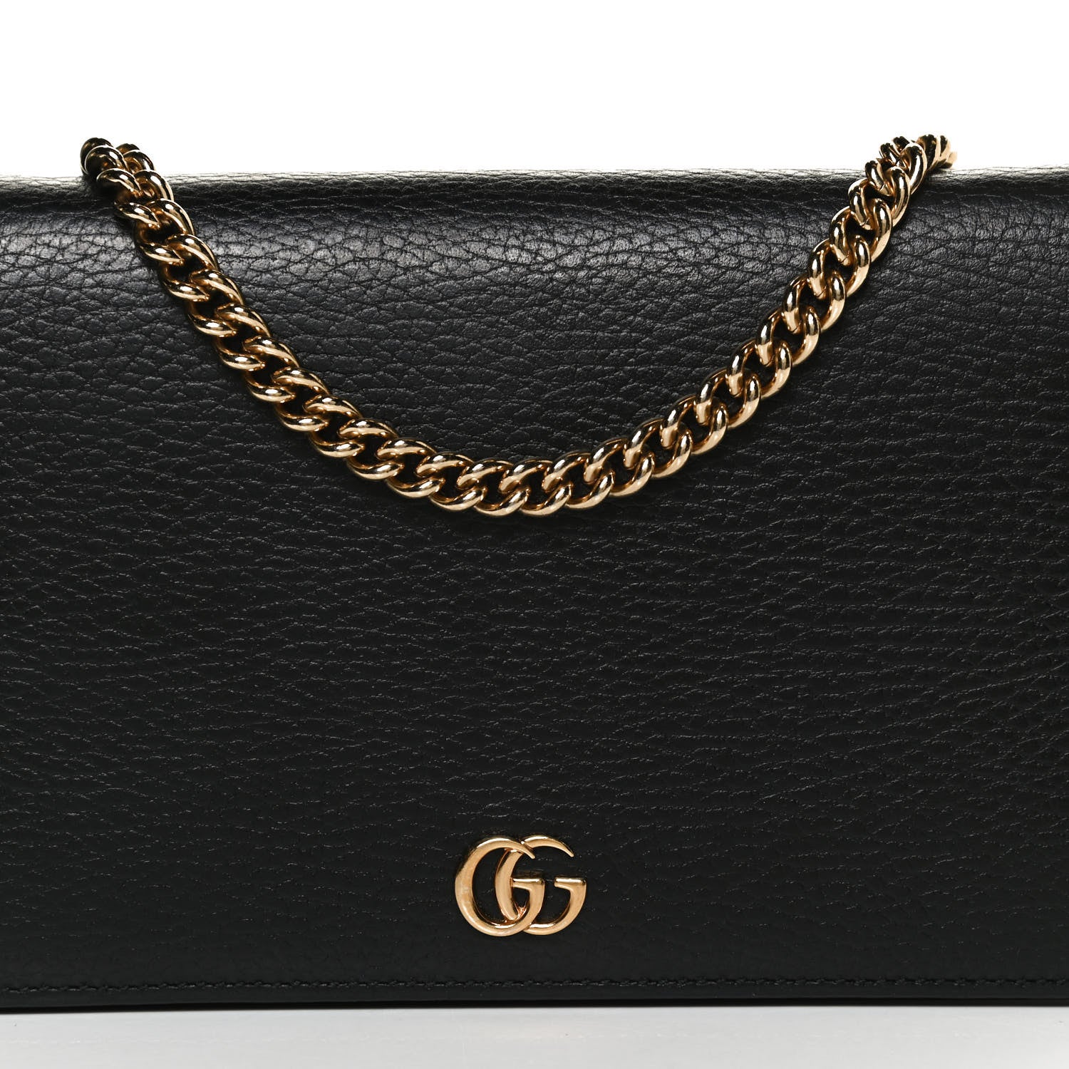 Gucci Calfskin Mini GG Marmont Chain Wallet Black 7 of 12