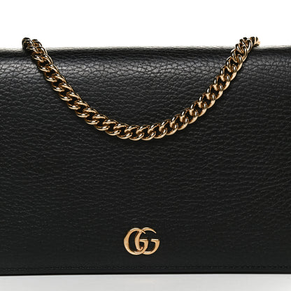 Gucci Calfskin Mini GG Marmont Chain Wallet Black 7 of 12