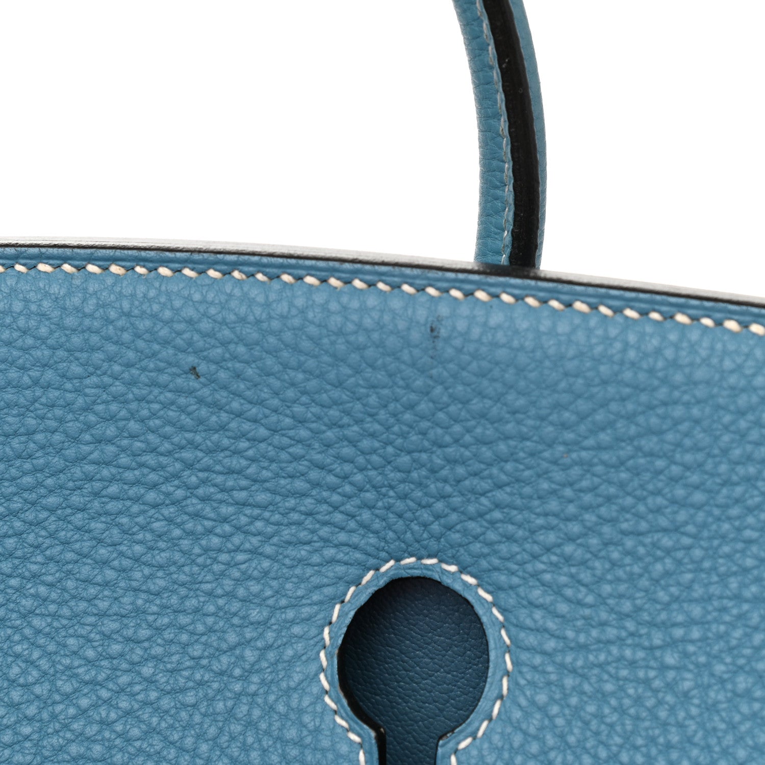Hermes Togo HAC Birkin 40 Blue Jean 8 of 12