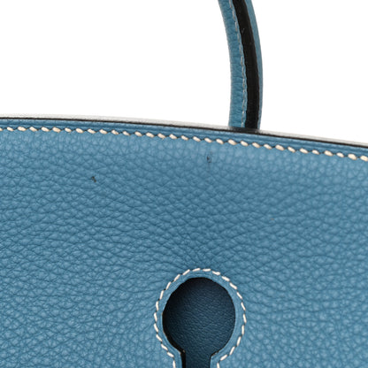 Hermes Togo HAC Birkin 40 Blue Jean 8 of 12