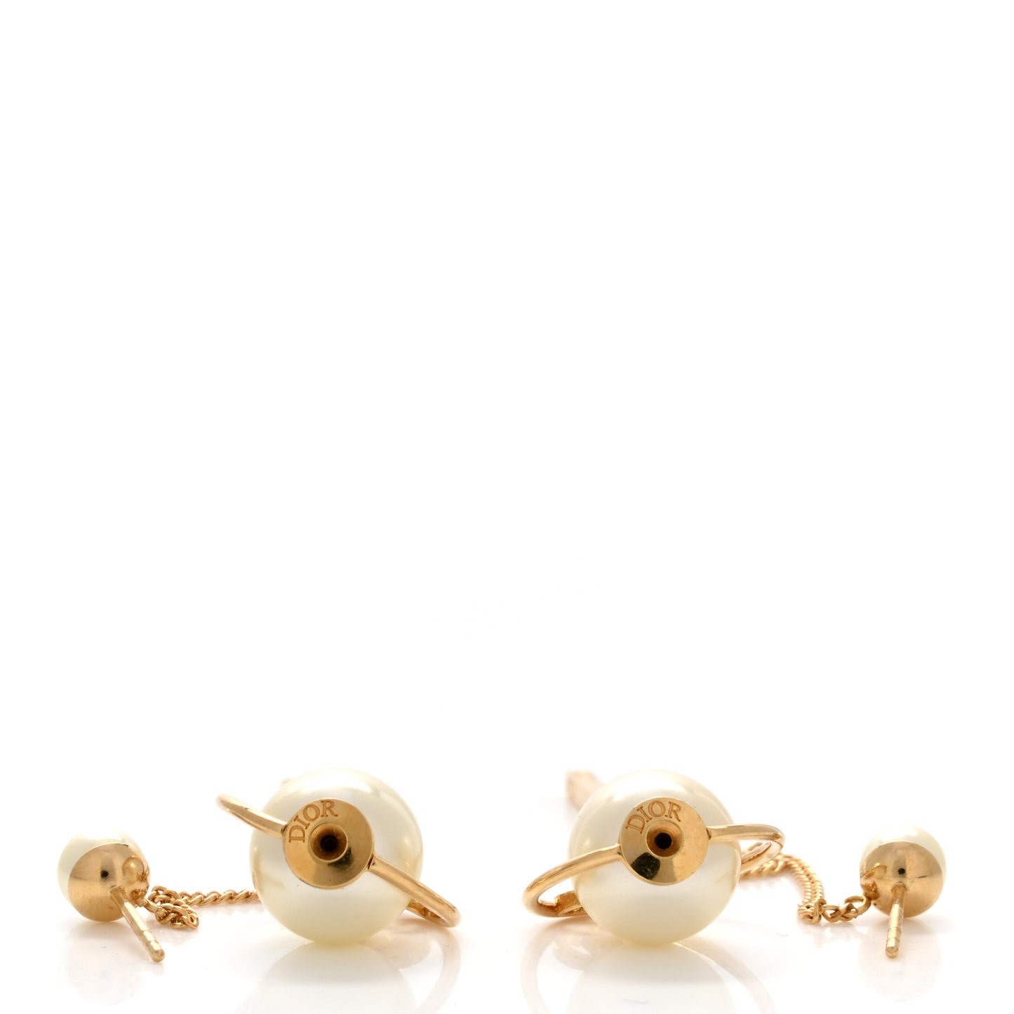 Pearl Tribales Dangle Chain Earrings Gold