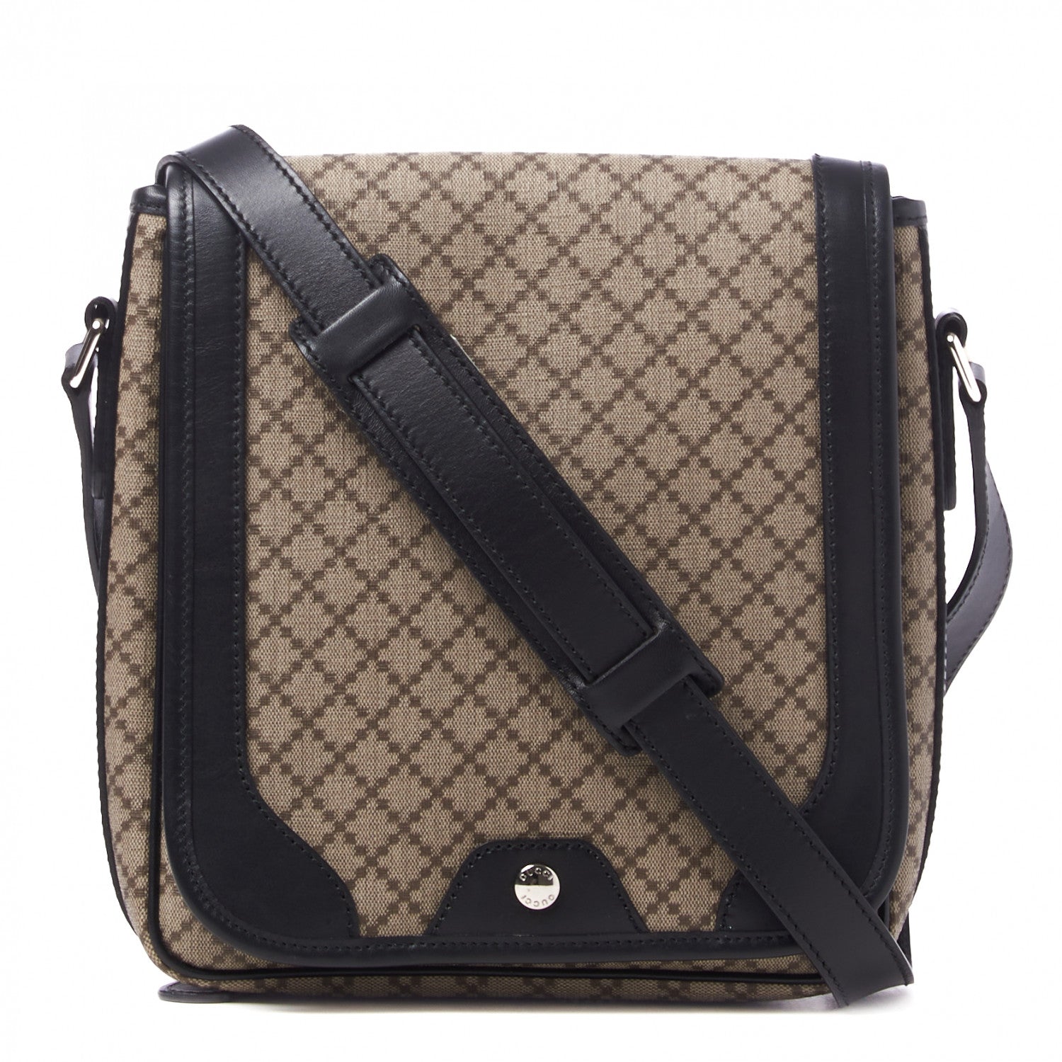 Gucci Diamante Flap Messenger Bag Beige Black 1 of 10