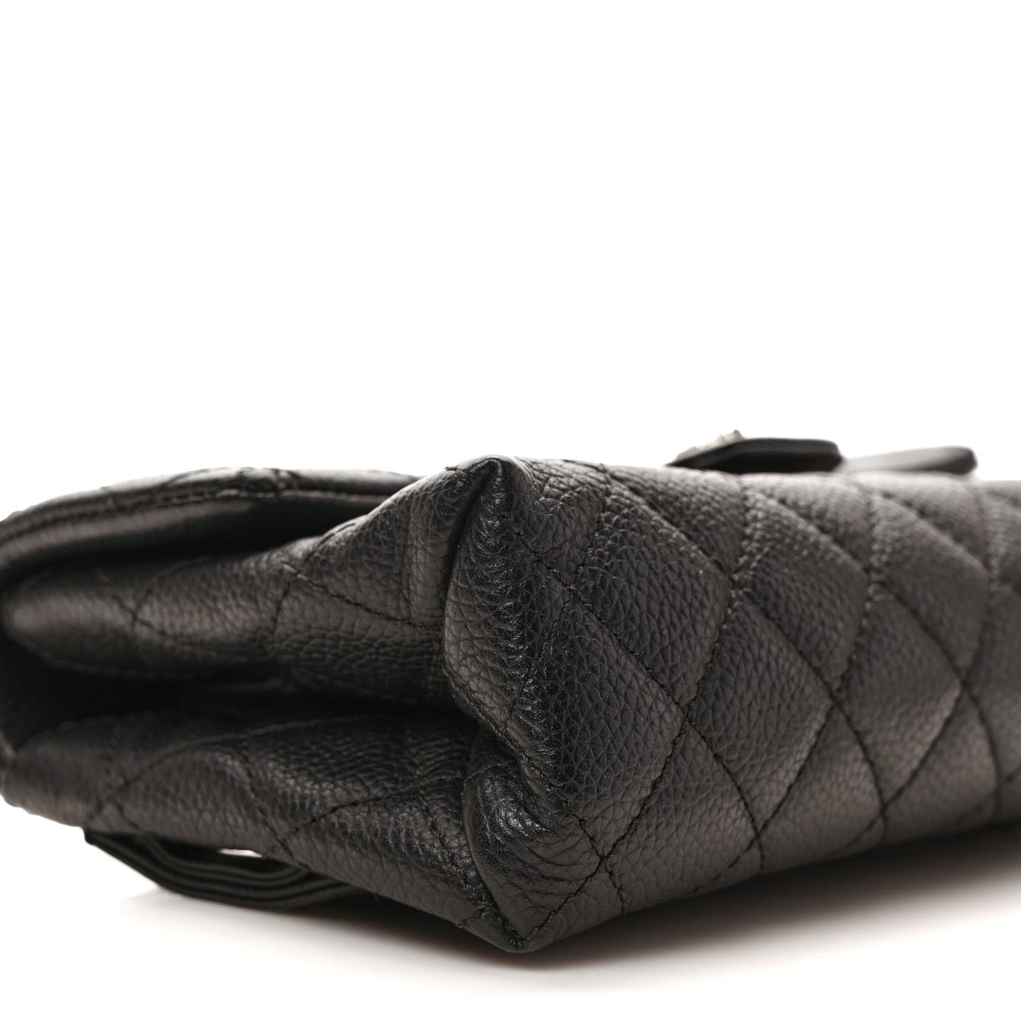 Grained Calfskin Quilted 2.55 Reissue Flap Belt Bag Clutch Black