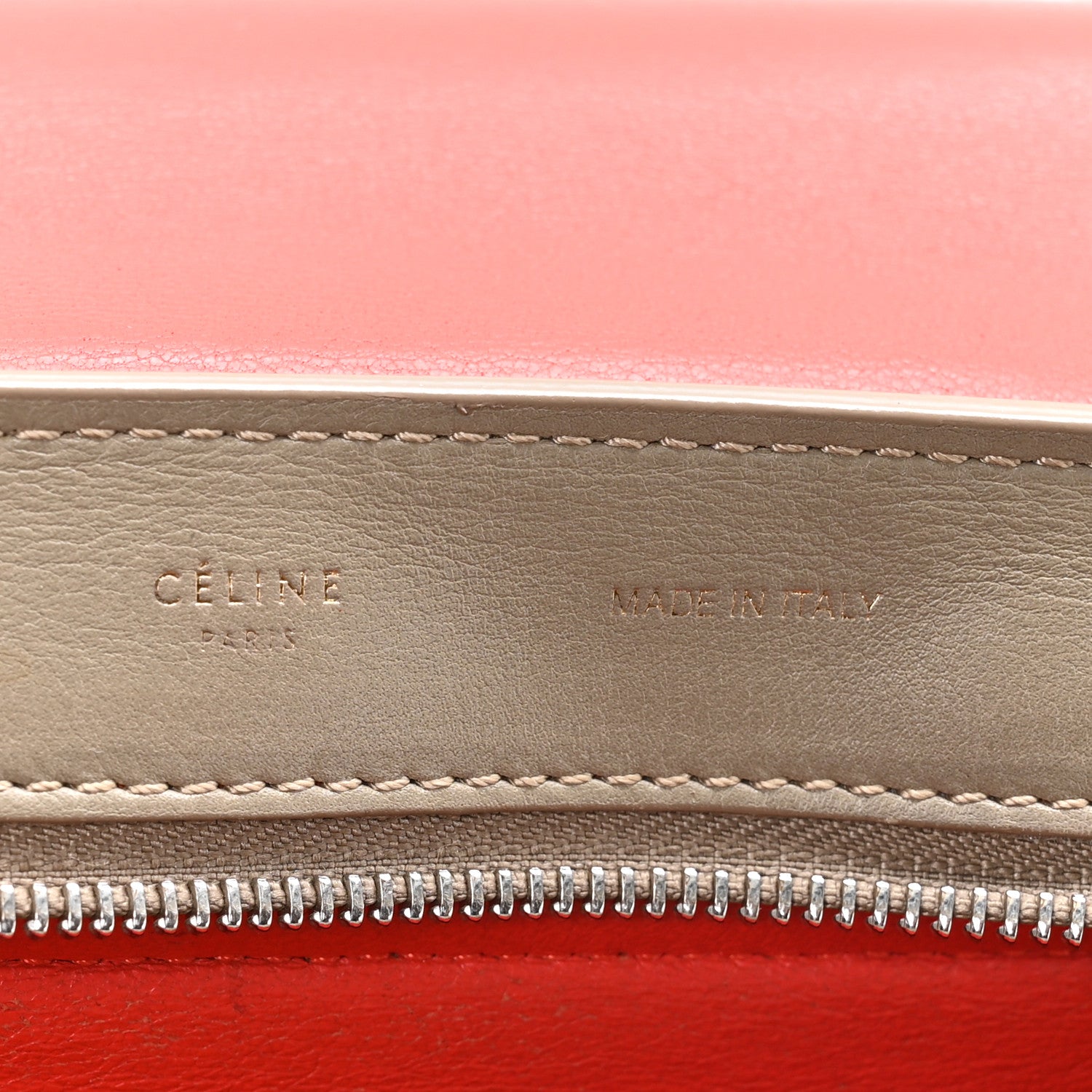 Celine Smooth Calfskin Suede Medium Tri-Color Trapeze Orange 6 of 12