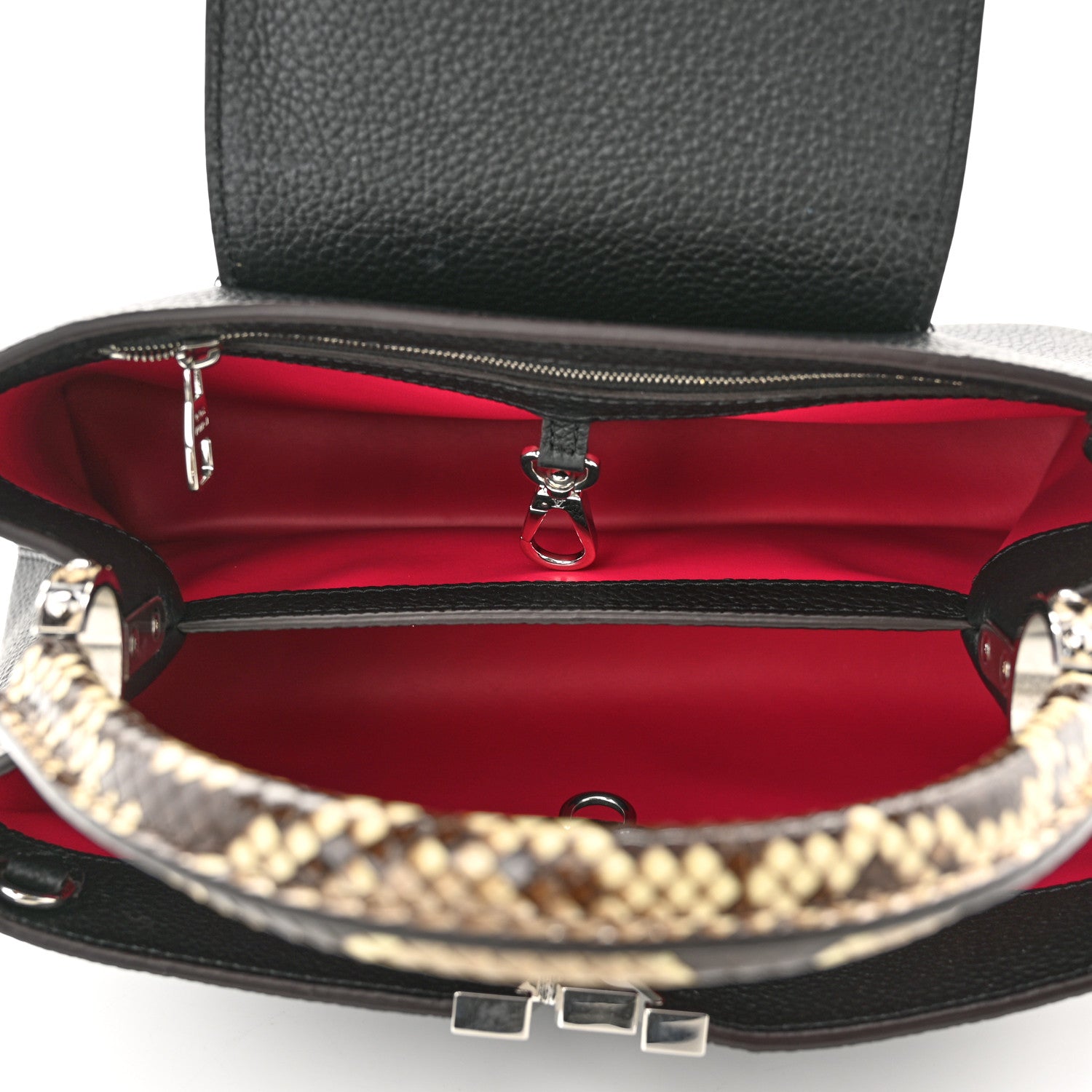Louis Vuitton Taurillon Snakeskin Capucines PM Black 5 of 9