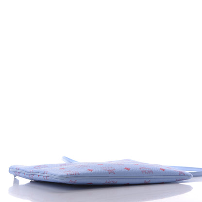 MCM Visetos Original Medium Pouch Light Blue Red 4 of 9