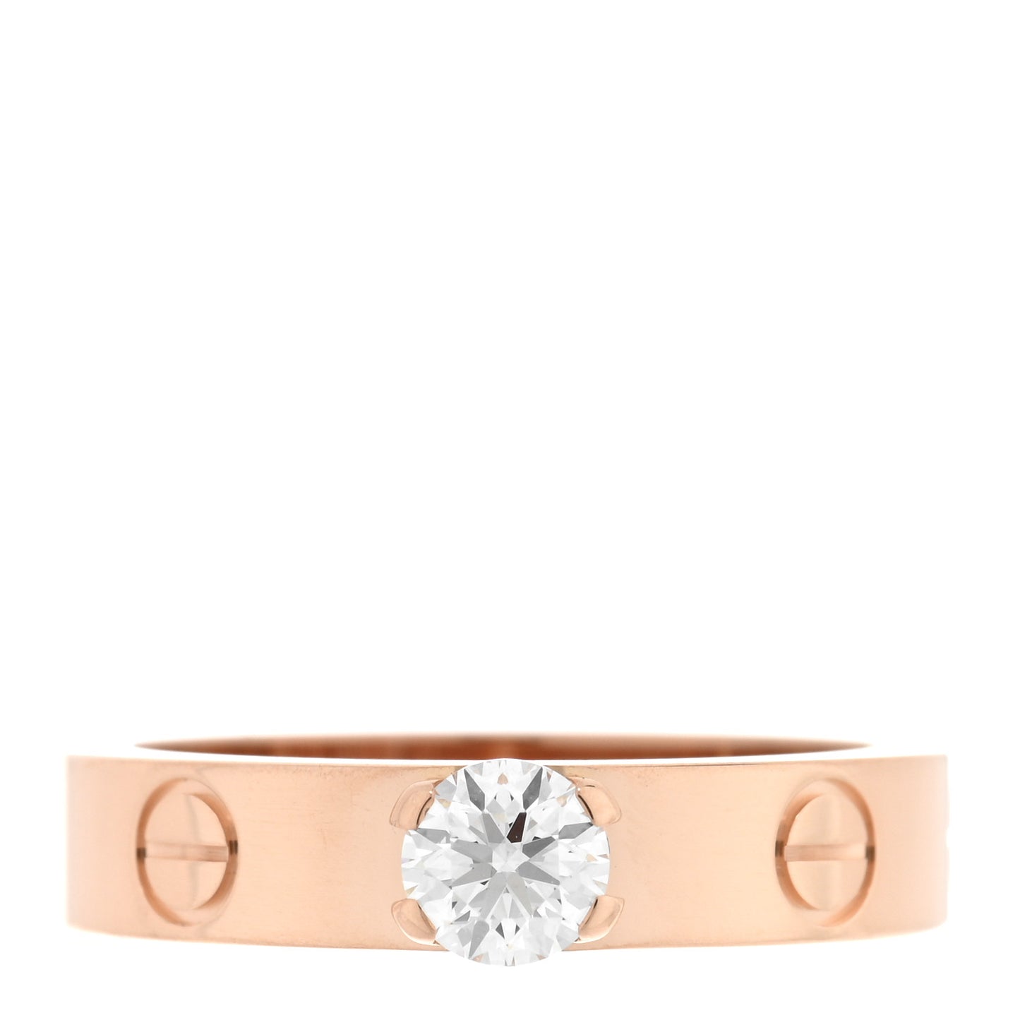 18K Pink Gold Diamond .25ct LOVE Solitaire Engagement Ring 47 4