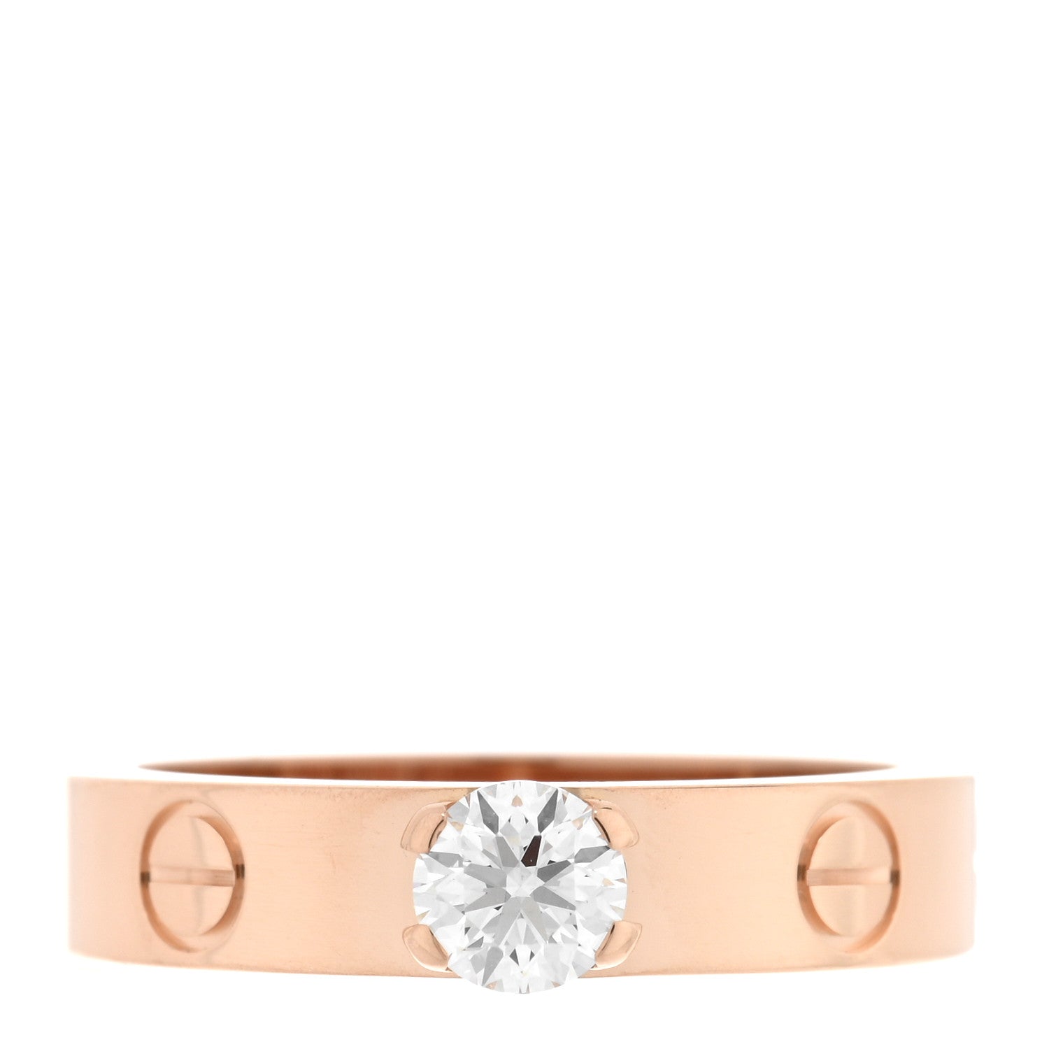 Cartier 18K Pink Gold Diamond .25ct LOVE Solitaire Engagement Ring 47 4 1 of 5