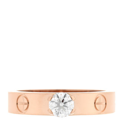Cartier 18K Pink Gold Diamond .25ct LOVE Solitaire Engagement Ring 47 4 1 of 5