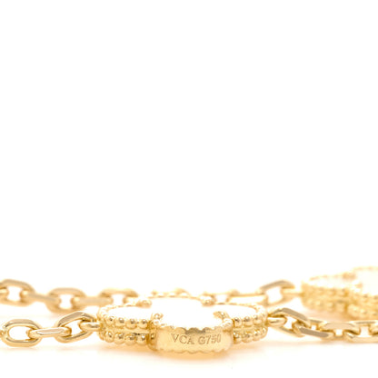 Van Cleef & Arpels 18K Yellow Gold Mother of Pearl 10 Motifs Vintage Alhambra Necklace 5 of 5