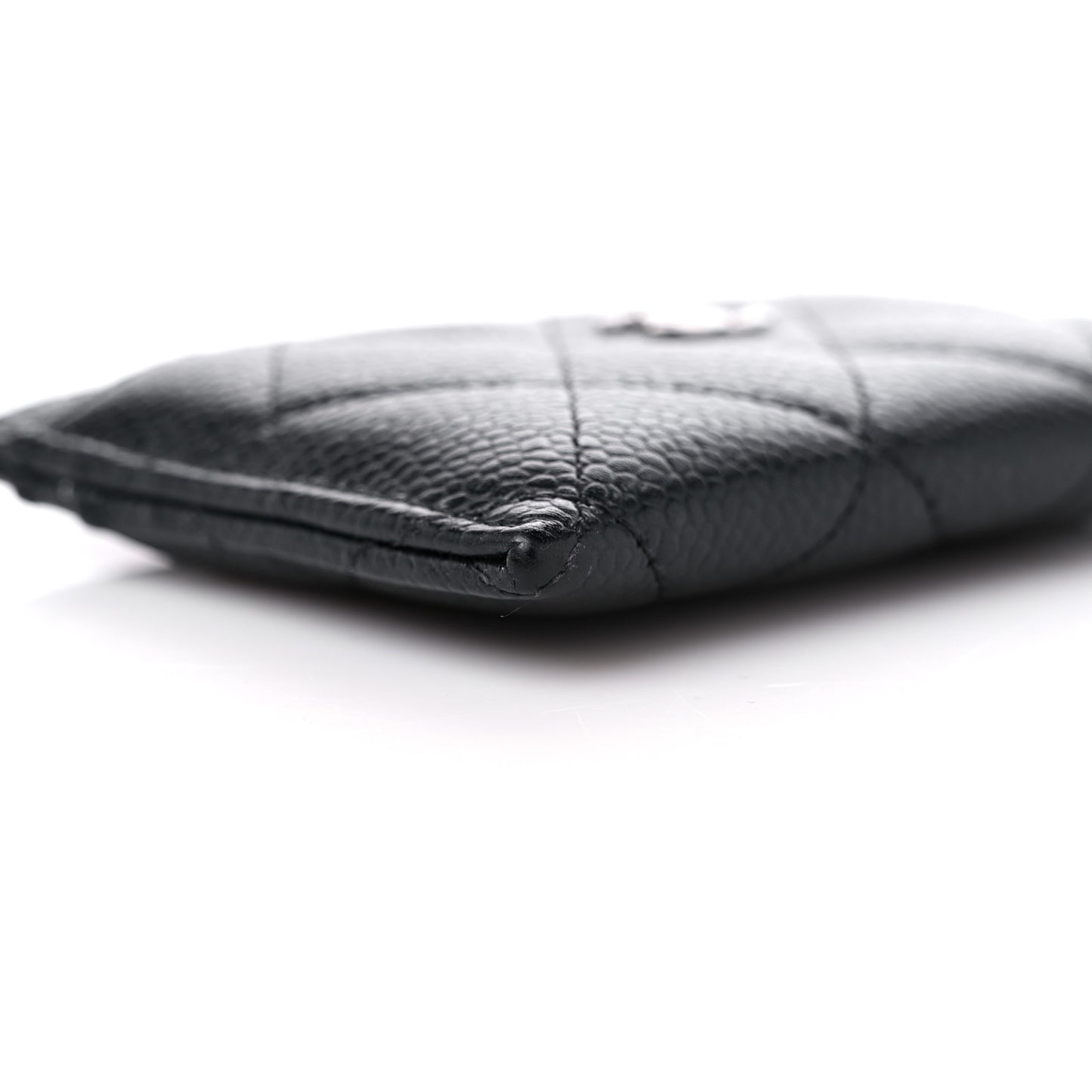 Caviar Quilted Card Holder Black