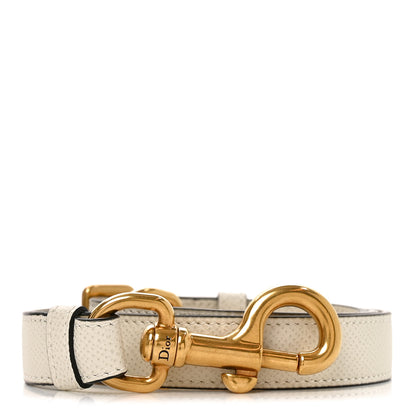 Christian Dior Grained Calfskin Saddle Adjustable Shoulder Strap White 1 of 3