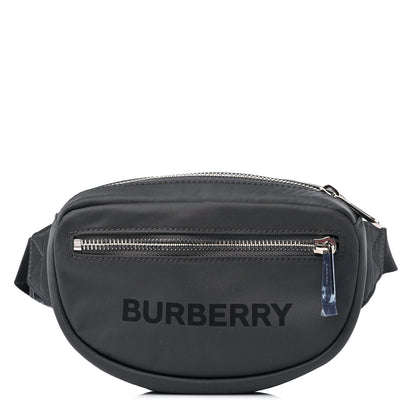 Burberry Econyl Logo Print Small Cannon Bum Bag Charcoal Grey 1 of 9