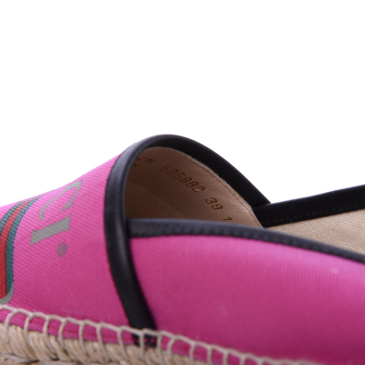 Gucci Canvas Logo Espadrilles 38 Cyclamen Rose Black 8 of 9
