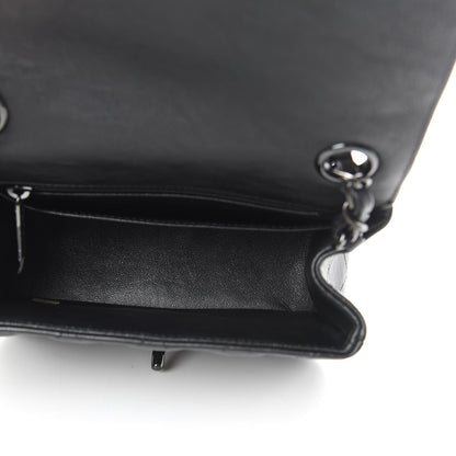 Chanel Crumpled Calfskin Quilted Mini Square Flap So Black 5 of 11