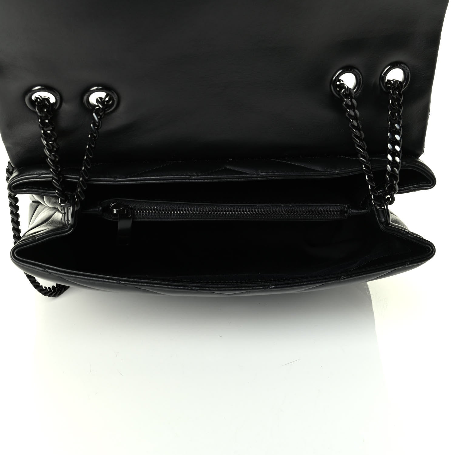 Saint Laurent Calfskin Y Quilted Monogram Medium Loulou Chain Satchel Black 4 of 5