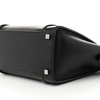 Celine Drummed Calfskin Micro Luggage Black 9 of 9