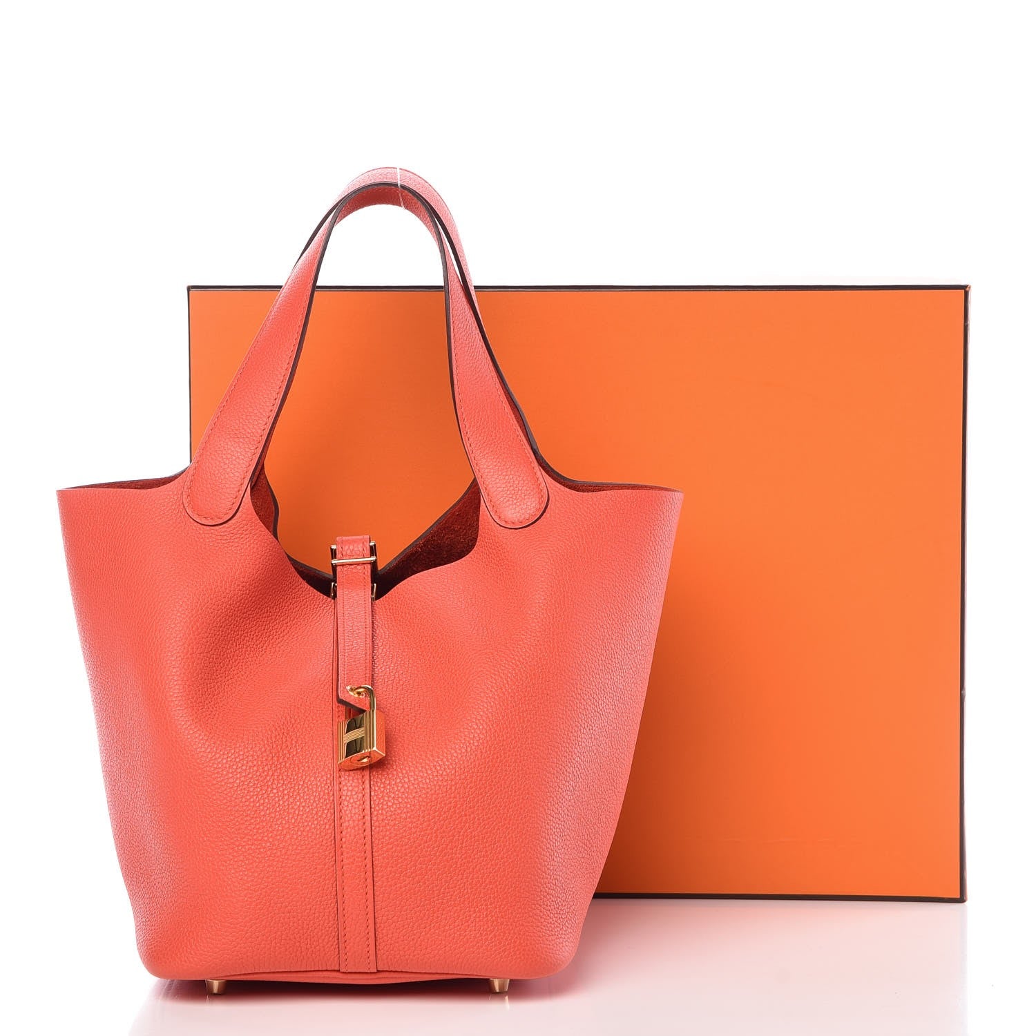 Hermes Taurillon Clemence Picotin Lock 22 MM Capucine 8 of 8