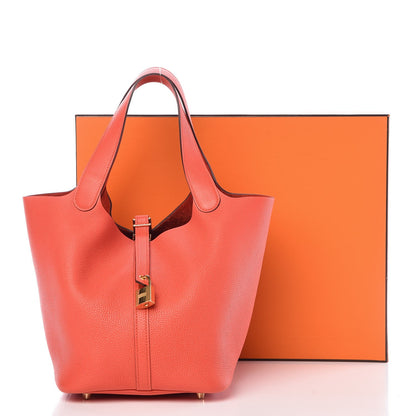 Hermes Taurillon Clemence Picotin Lock 22 MM Capucine 8 of 8