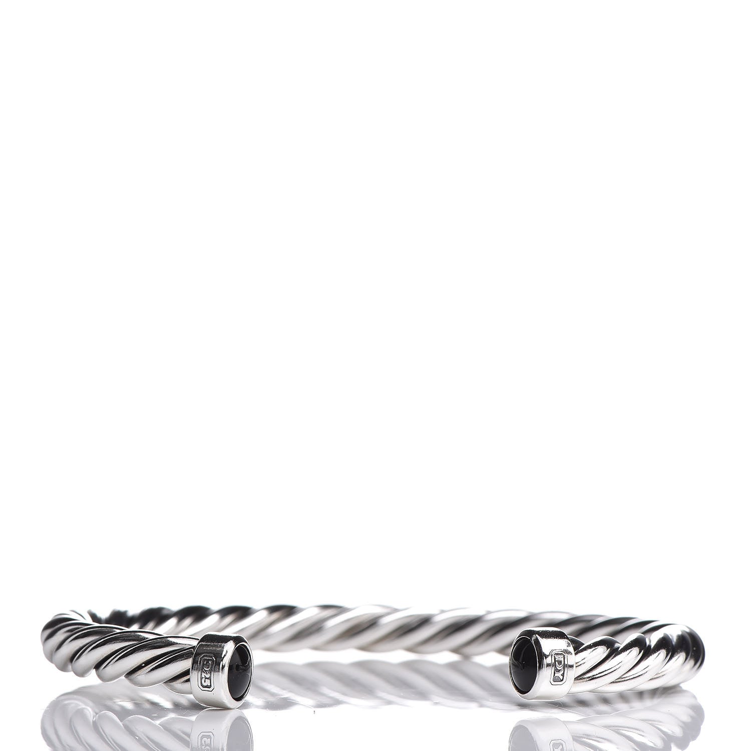 David Yurman Sterling Silver Black Onyx Cable Classics Bracelet 3 of 4