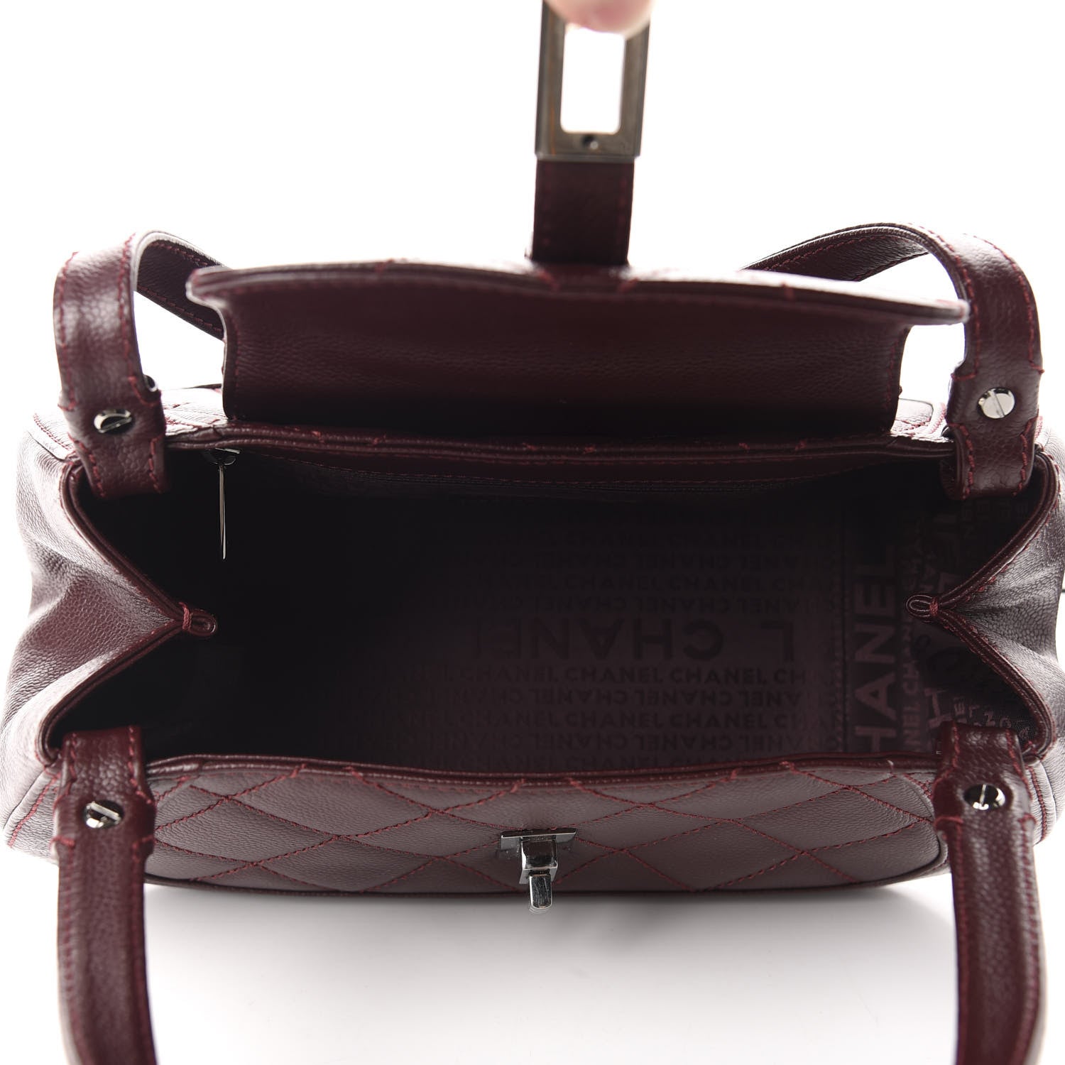 Chanel Caviar Quilted Small Mademoiselle Flap Bag Burgundy 5 of 10