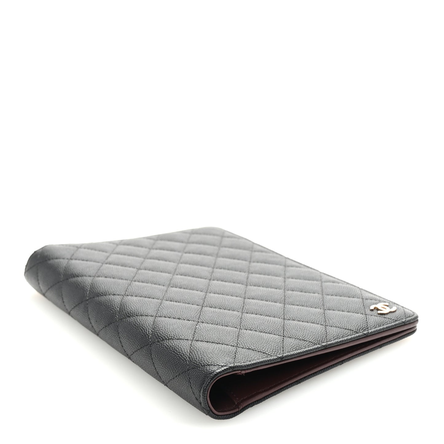 Caviar Quilted Large Agenda Cover Black