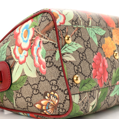 Gucci GG Supreme Monogram Tian Small Boston Beige Multicolor Red 10 of 15