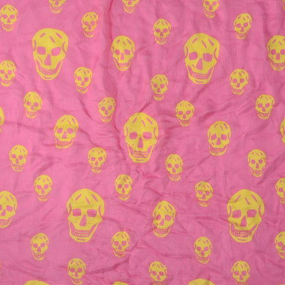 Alexander McQueen Silk Chiffon Skull Scarf Pink 1 of 4