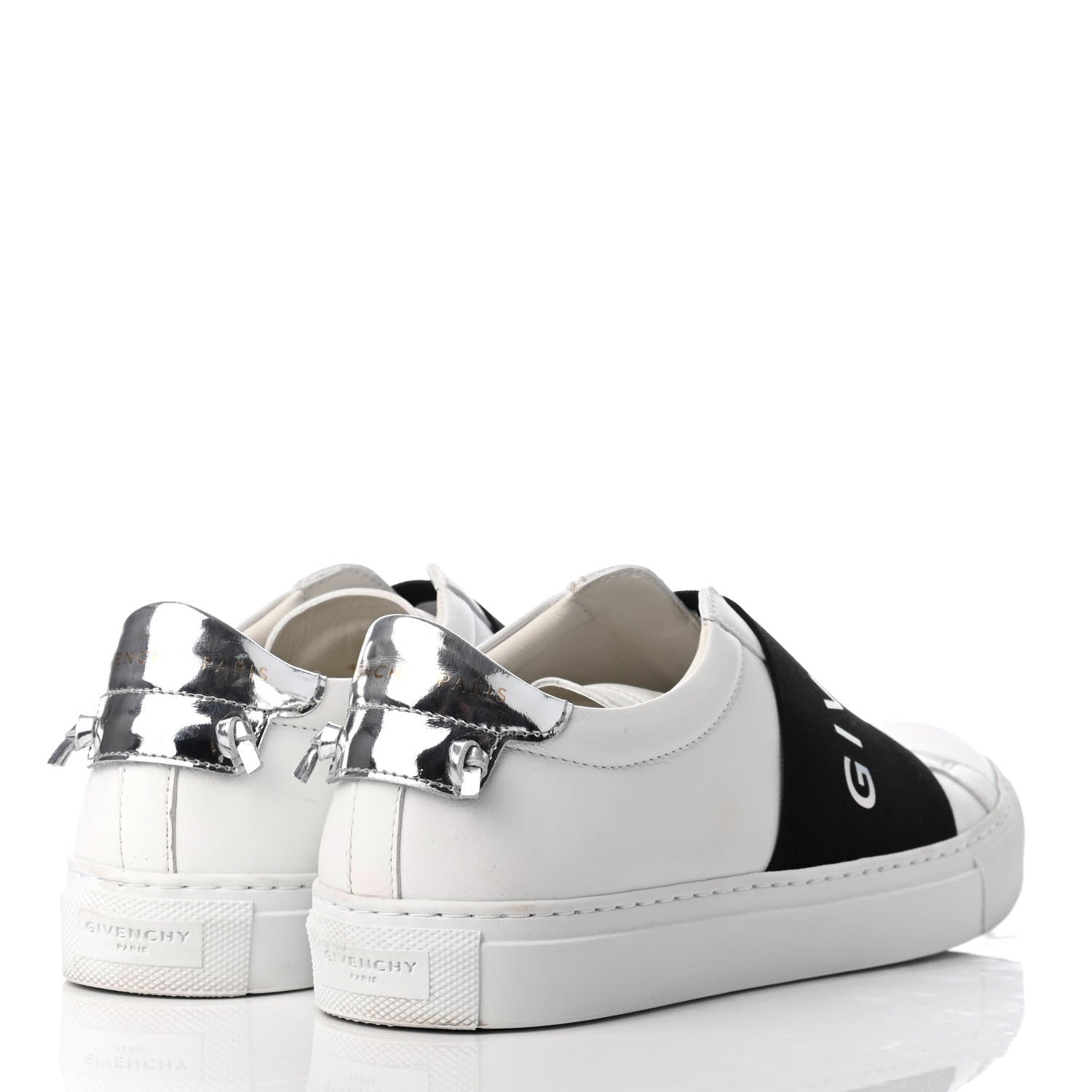 Givenchy Calfskin Band Logo Womens Urban Street Sneakers 36 White Black 4 of 10