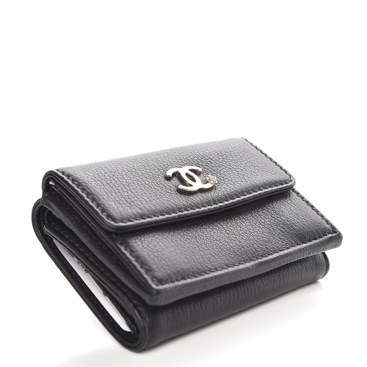 Goatskin CC Flap Wallet Black