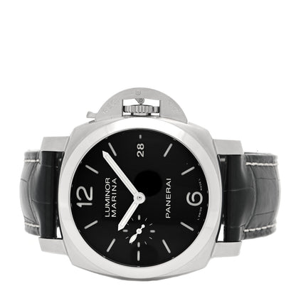 Panerai Stainless Steel Alligator 42mm Luminor 1950 3 Day Power Reserve Automatic Watch Black PAM00392 2 of 5