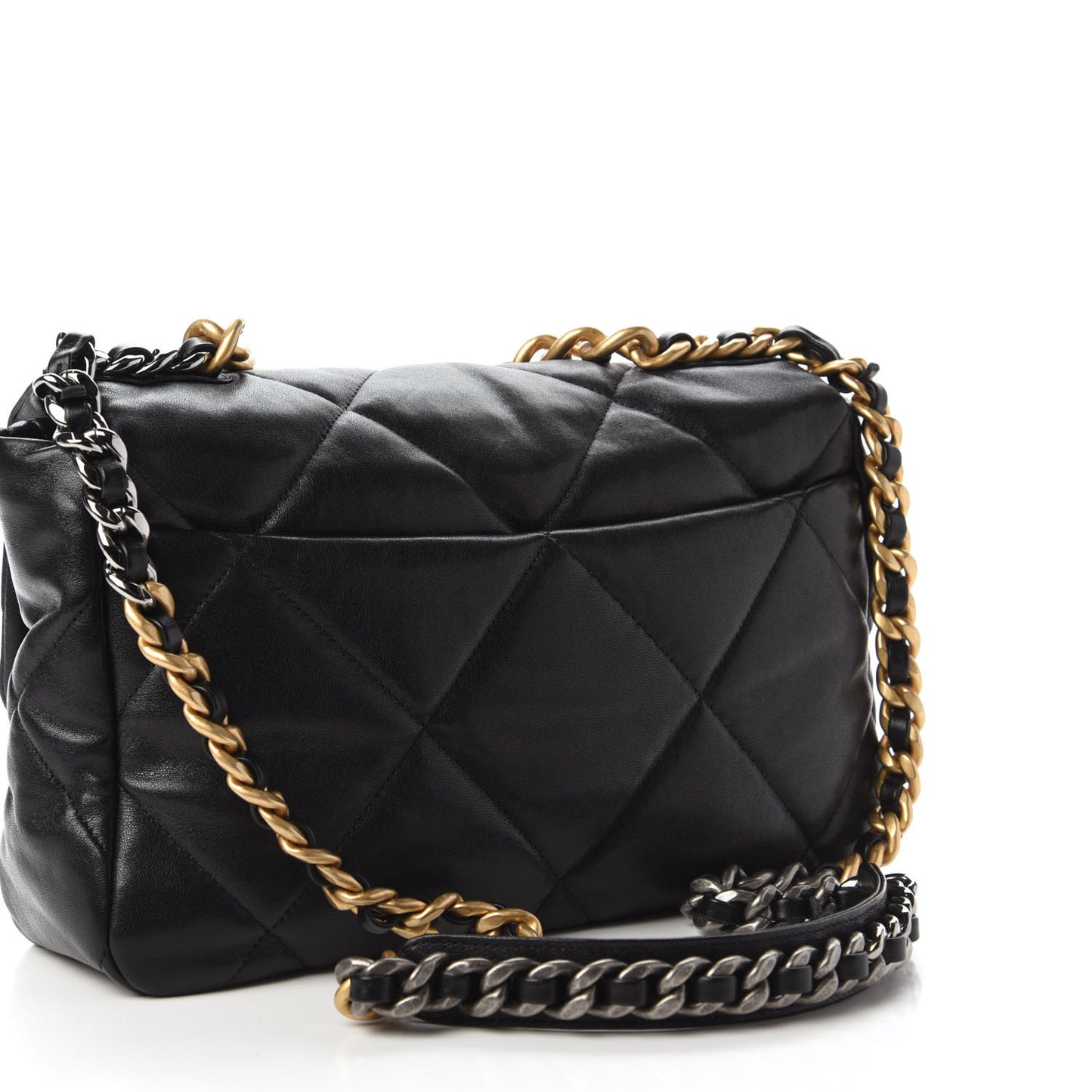 Lambskin Quilted Large Chanel 19 Flap Black